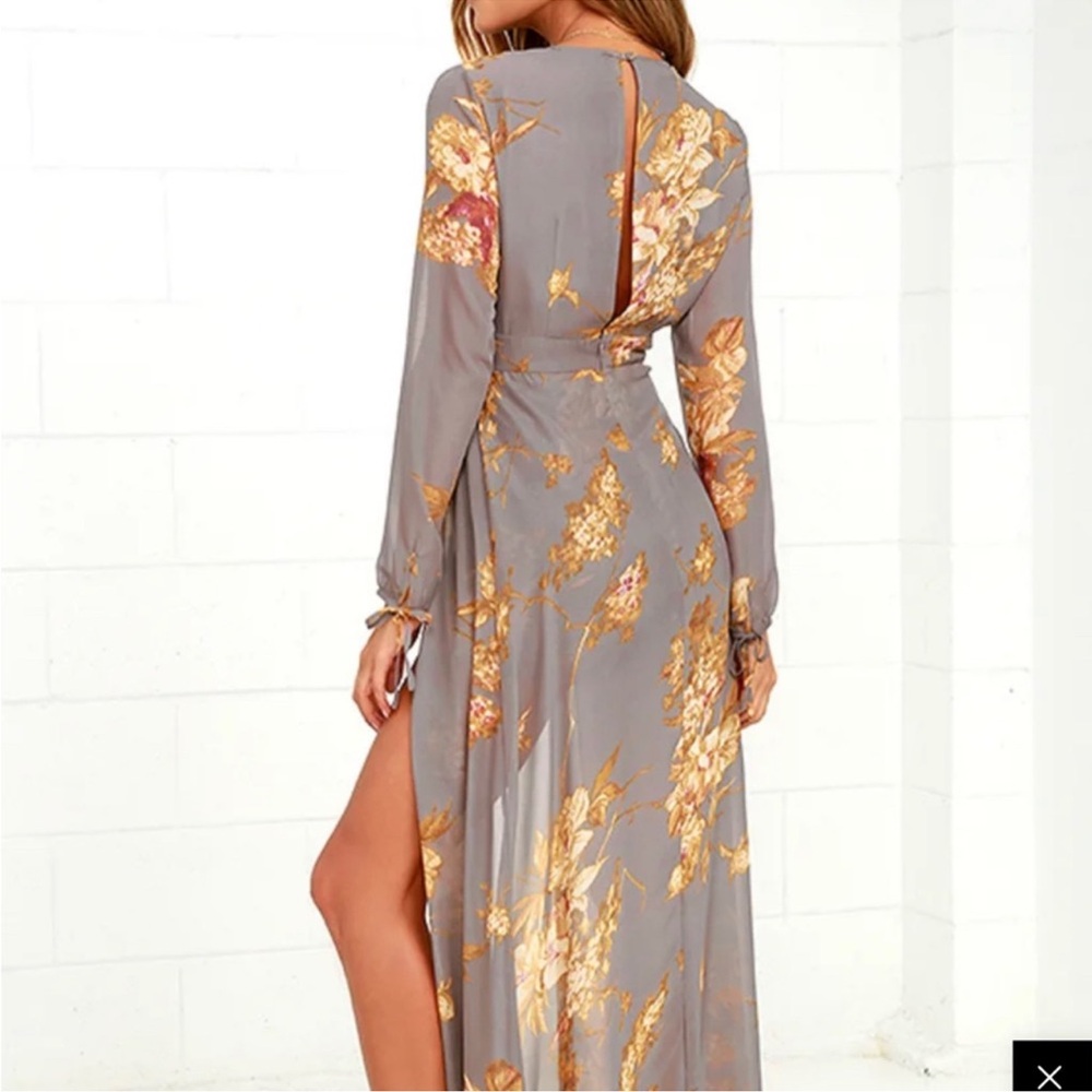 Lulu’s Fine and Dandelion Grey Floral Print Romper - Picture 4 of 15